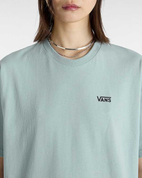 Blue Women Vans Left Chest Logo T Shirts Australia | VN7583604