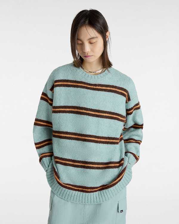 Blue Women Vans Suzie Stripe Crew Sweater Australia | VN2078493