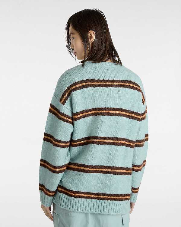 Blue Women Vans Suzie Stripe Crew Sweater Australia | VN2078493