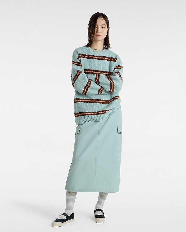 Blue Women Vans Suzie Stripe Crew Sweater Australia | VN2078493