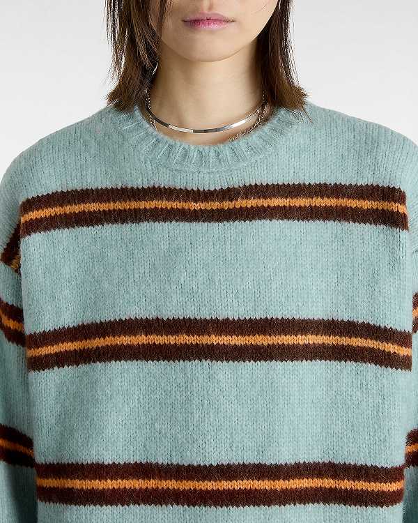 Blue Women Vans Suzie Stripe Crew Sweater Australia | VN2078493