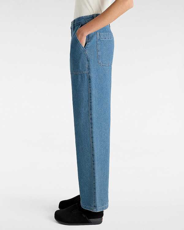 Blue Women Vans Union Relaxed Denim Carpenter Pants Australia | VN1796840