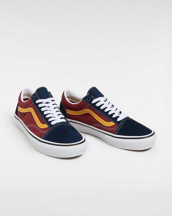 Blue / Burgundy Men Vans Old Skool Skate Shoes Australia | VN0743568