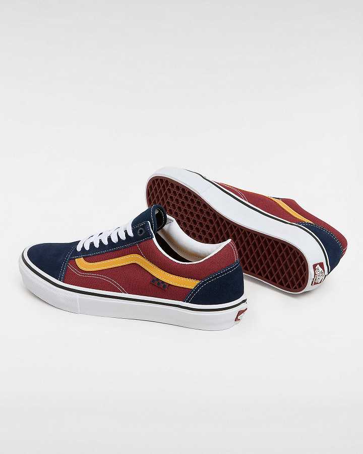 Blue / Burgundy Men Vans Old Skool Skate Shoes Australia | VN0743568