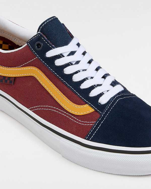 Blue / Burgundy Men Vans Old Skool Skate Shoes Australia | VN0743568