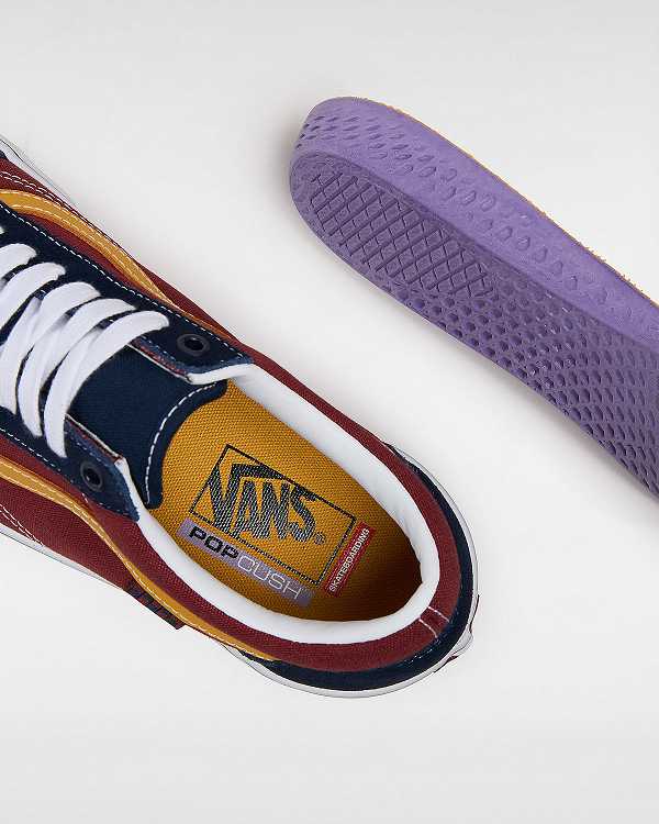 Blue / Burgundy Men Vans Old Skool Skate Shoes Australia | VN0743568