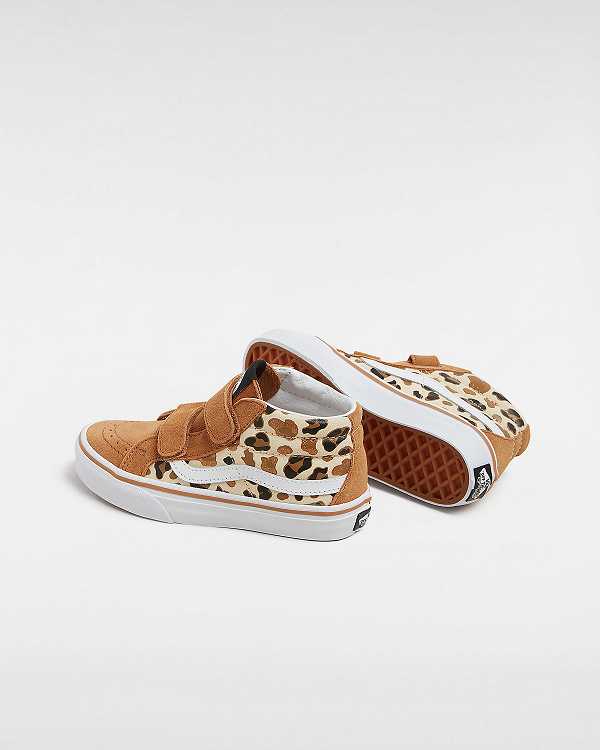 Brown Kids' Vans Sk8-Mid Reissue Hook and Loop (4-8 years) Sneakers Australia | VN6847521