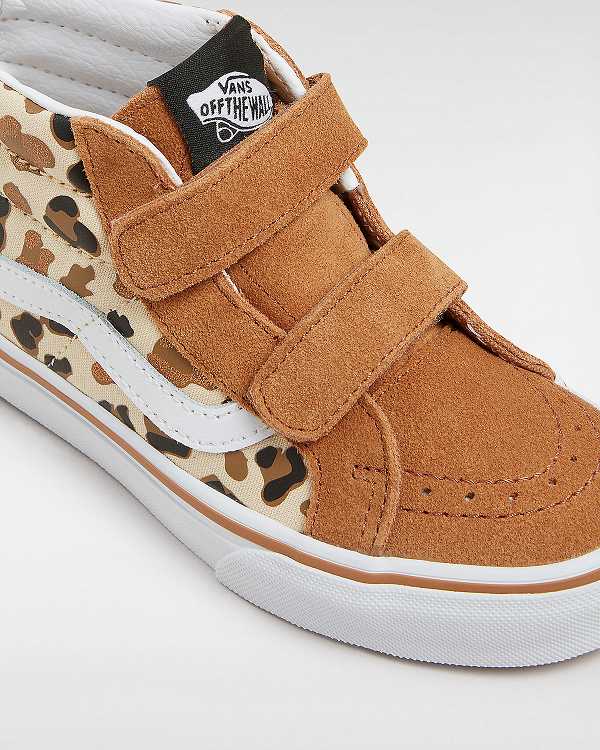 Brown Kids' Vans Sk8-Mid Reissue Hook and Loop (4-8 years) Sneakers Australia | VN6847521