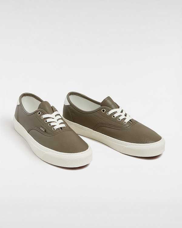 Brown Men Vans Authentic Lux Leather Shoes Australia | VN1237460