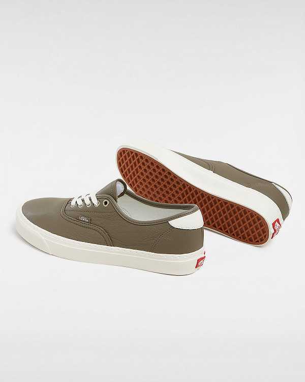 Brown Men Vans Authentic Lux Leather Shoes Australia | VN1237460