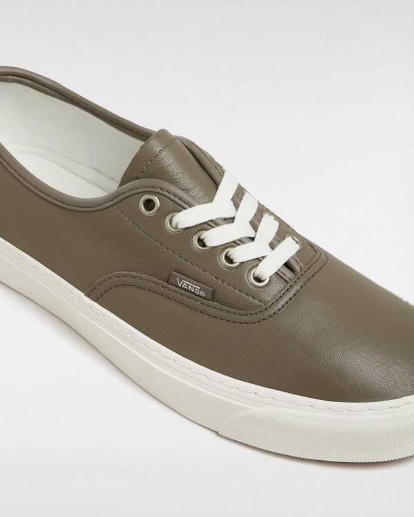 Brown Men Vans Authentic Lux Leather Shoes Australia | VN1237460