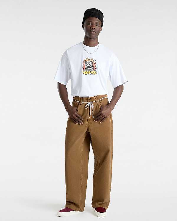 Brown Men Vans Check-5 Baggy Pants Australia | VN4708692