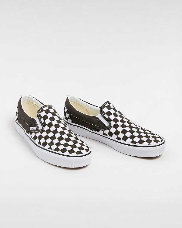 Brown Men Vans Classic Checkerboard Slip On Shoes Australia | VN2895760