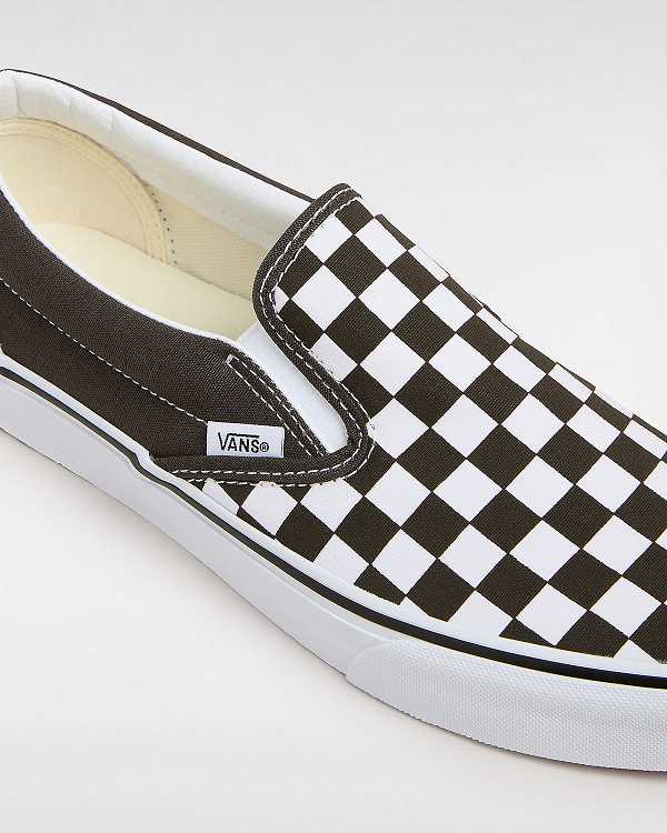 Brown Men Vans Classic Checkerboard Slip On Shoes Australia | VN2895760