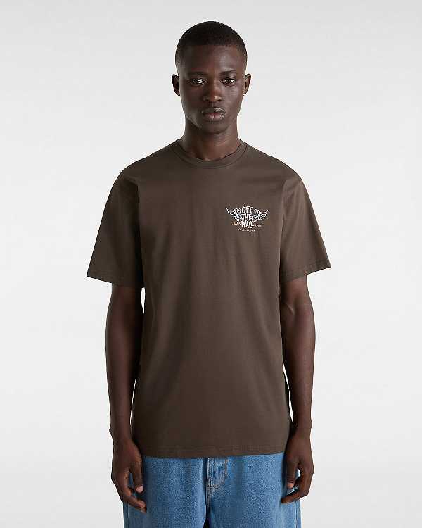 Brown Men Vans Club House T Shirts Australia | VN9273148