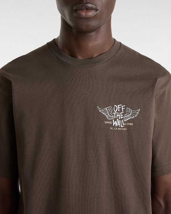 Brown Men Vans Club House T Shirts Australia | VN9273148