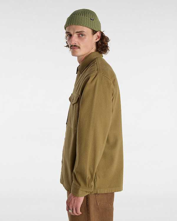 Brown Men Vans Coldgroove Shacket Shirts Australia | VN3946158