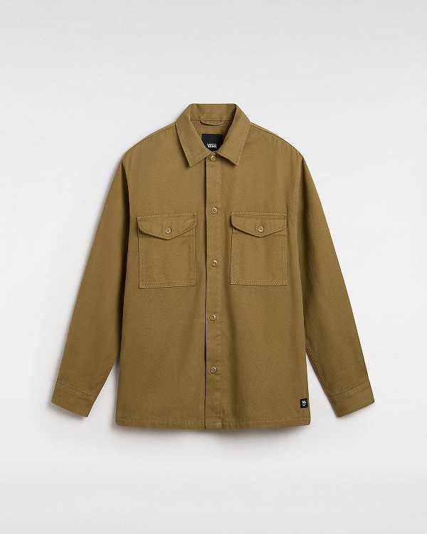 Brown Men Vans Coldgroove Shacket Shirts Australia | VN3946158