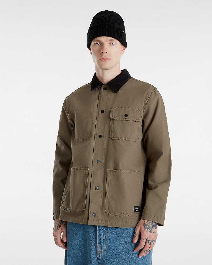 Brown Men Vans Drill Chore Jacket Australia | VN3715920