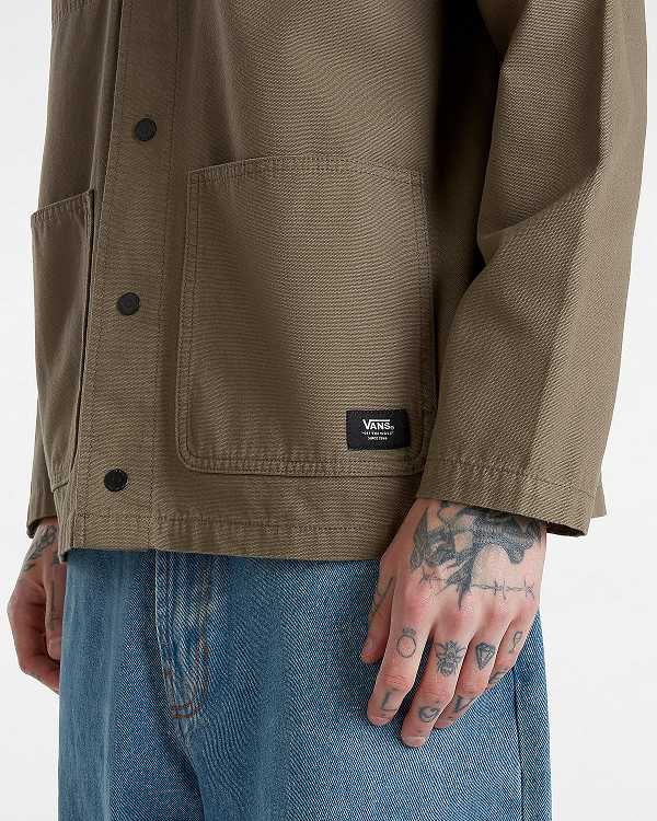 Brown Men Vans Drill Chore Jacket Australia | VN3715920