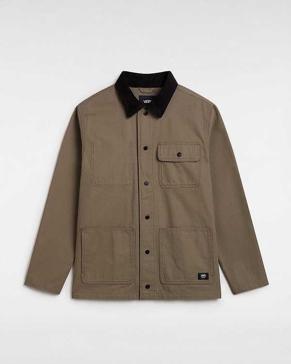 Brown Men Vans Drill Chore Jacket Australia | VN3715920