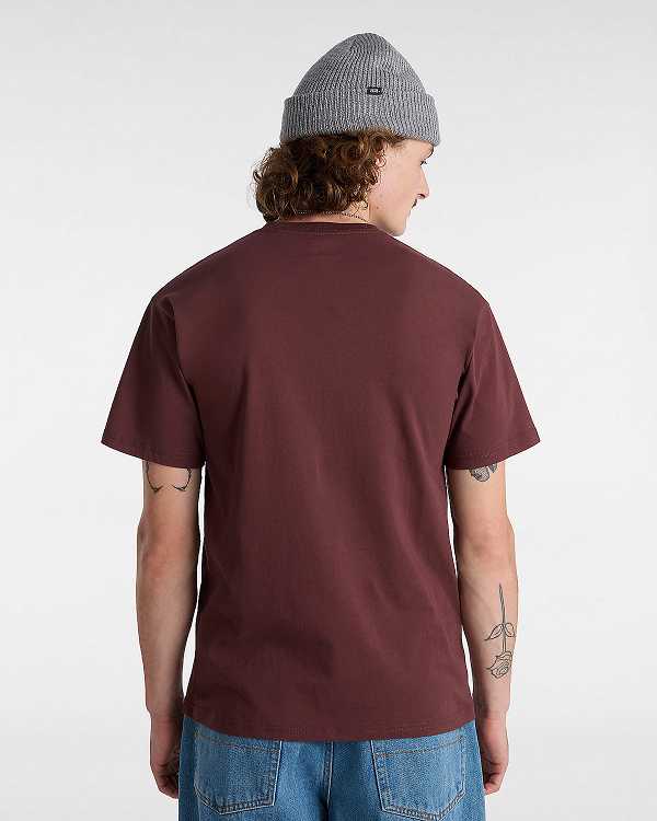 Brown Men Vans Left Chest Logo T Shirts Australia | VN4238751