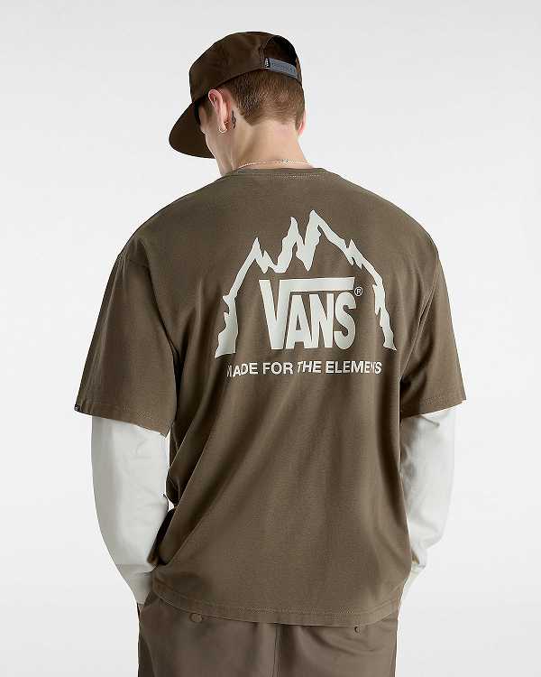 Brown Men Vans MTE Crestline T Shirts Australia | VN7528603