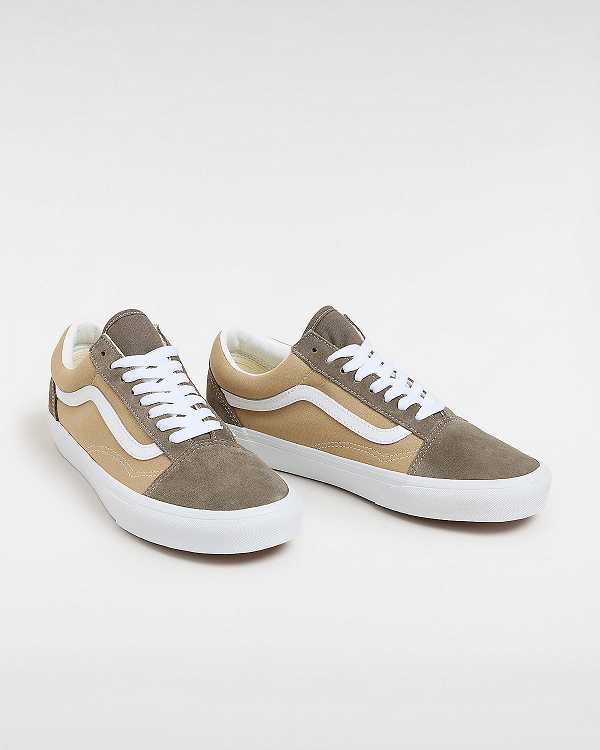 Brown Men Vans Old Skool Canvas Suede Sneakers Australia | VN9431207