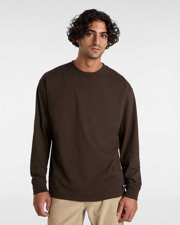 Brown Men Vans Original Standards Long Sleeve T Shirts Australia | VN1074952