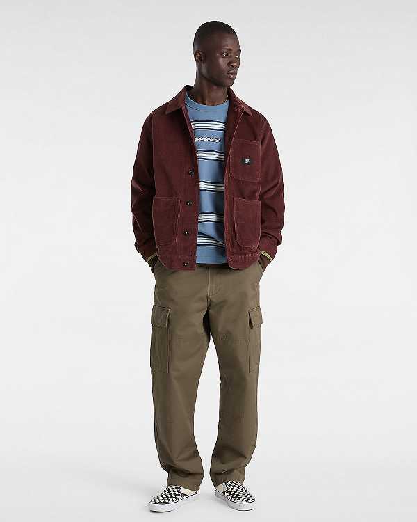 Brown Men Vans Service Cargo Loose Tapered Pants Australia | VN4395216