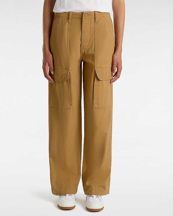 Brown Women Vans Arroyo Wide Leg Cargo Pants Australia | VN2897130