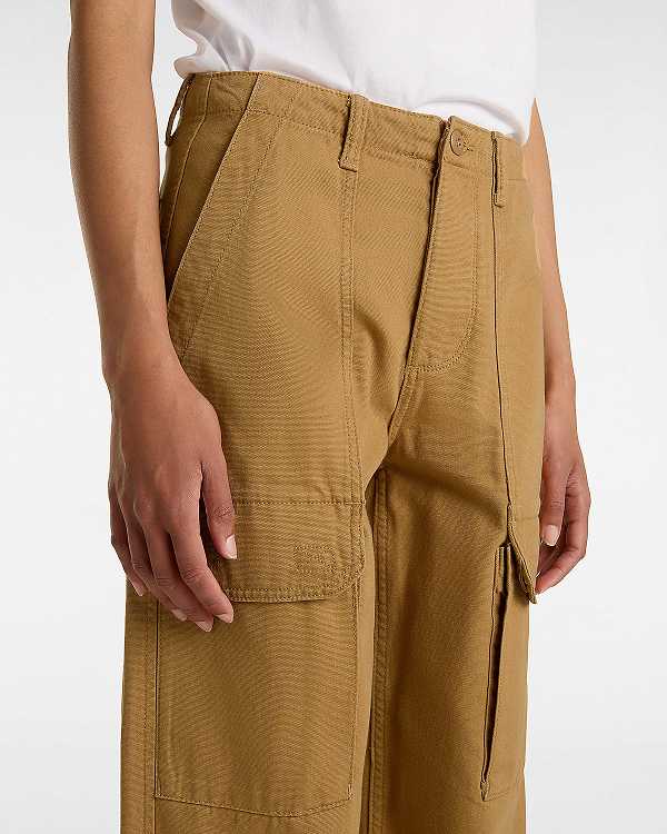 Brown Women Vans Arroyo Wide Leg Cargo Pants Australia | VN2897130