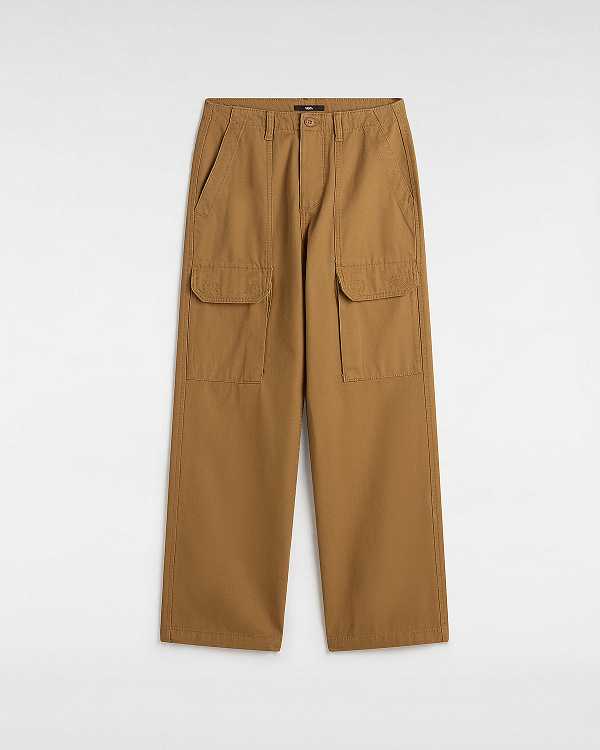 Brown Women Vans Arroyo Wide Leg Cargo Pants Australia | VN2897130