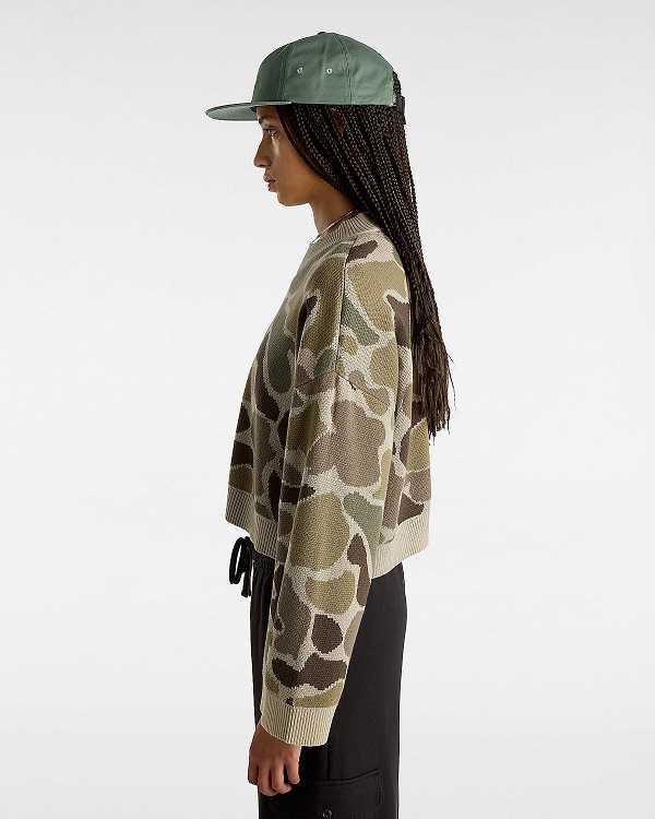 Brown Women Vans Cammile Camo Sweater Australia | VN4610359