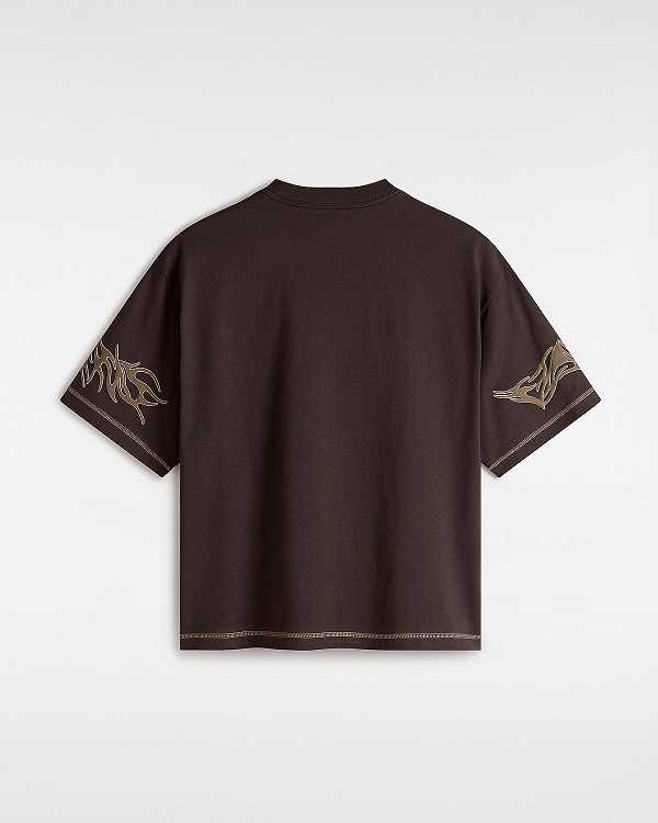 Brown Women Vans Skate Mike Gigliotti Tribal T Shirts Australia | VN5169238