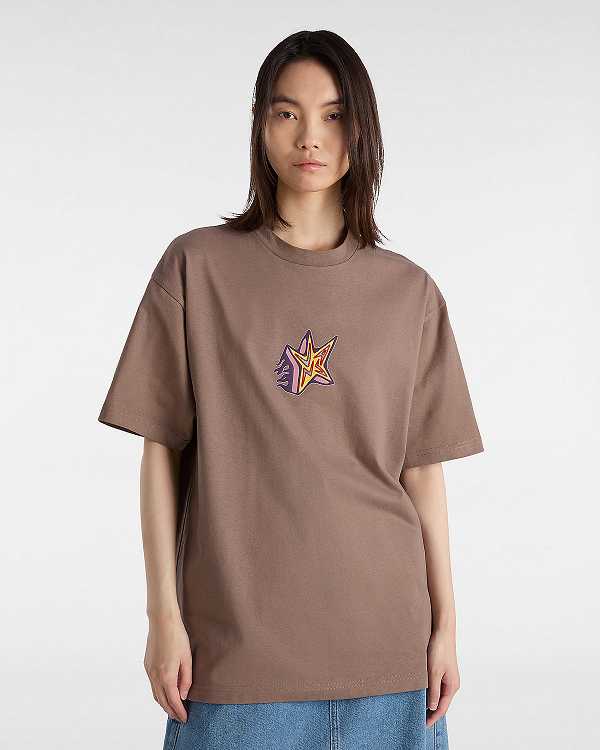 Brown Women Vans Skate Star T Shirts Australia | VN8539140