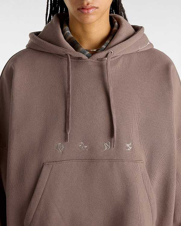 Brown Women Vans Skate Wire Loose Hoodie Australia | VN1935784