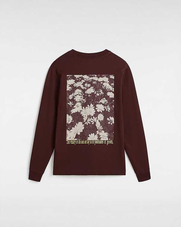 Brown Women Vans Vitality Fields Long Sleeve T Shirts Australia | VN6972418