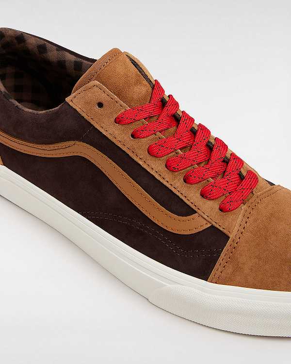 Brown / Orange Men Vans Old Skool Pig Suede Sneakers Australia | VN4150269