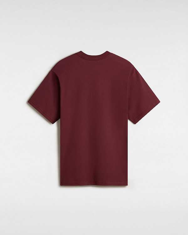 Burgundy Men Vans Essential Loose T Shirts Australia | VN7281906