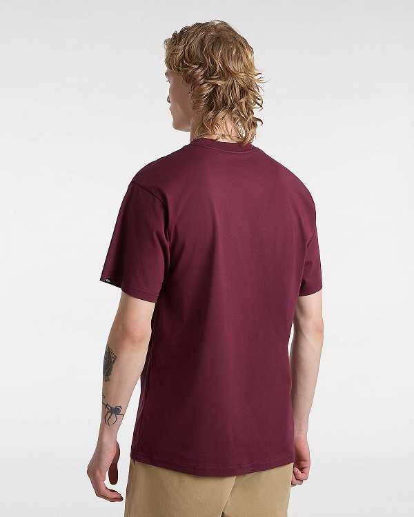 Burgundy Men Vans Essential Loose T Shirts Australia | VN7281906