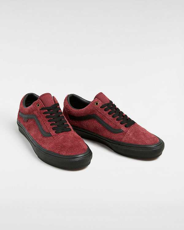 Burgundy Men Vans Old Skool Hairy Suede Skate Shoes Australia | VN5942367