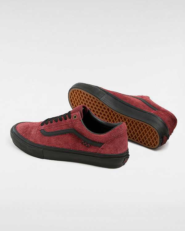 Burgundy Men Vans Old Skool Hairy Suede Skate Shoes Australia | VN5942367