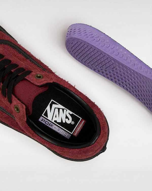 Burgundy Men Vans Old Skool Hairy Suede Skate Shoes Australia | VN5942367