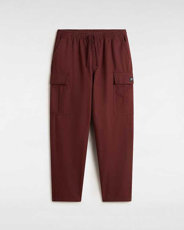 Burgundy Men Vans Range Cargo Baggy Tapered Elastic Pants Australia | VN6915780