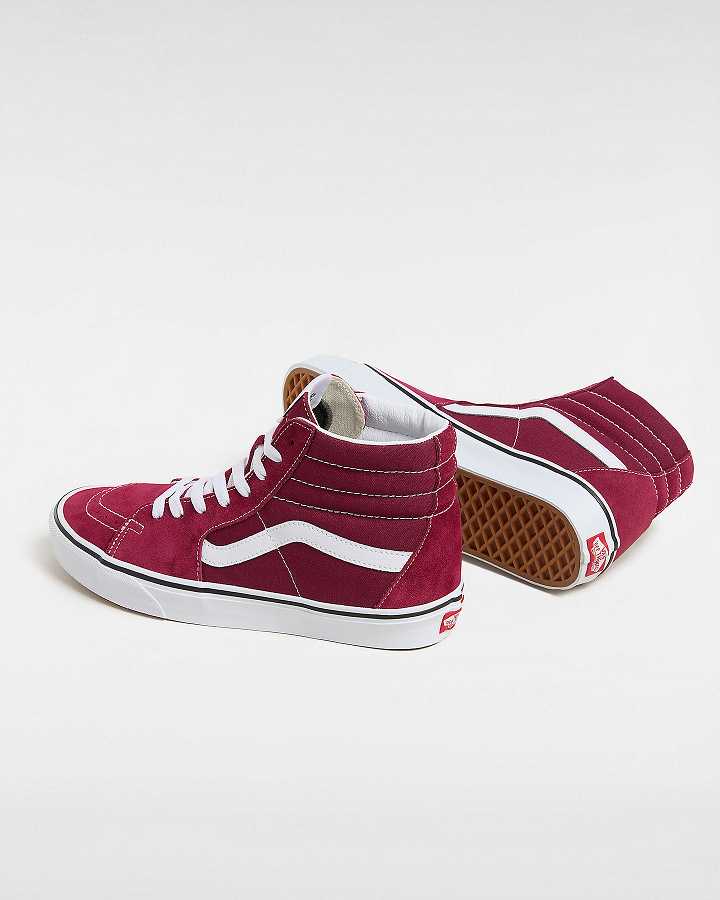 Burgundy Men Vans Sk8-Hi Skate Shoes Australia | VN9075142