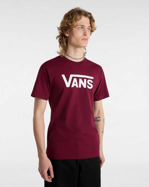 Burgundy Women Vans Classic T Shirts Australia | VN7296031