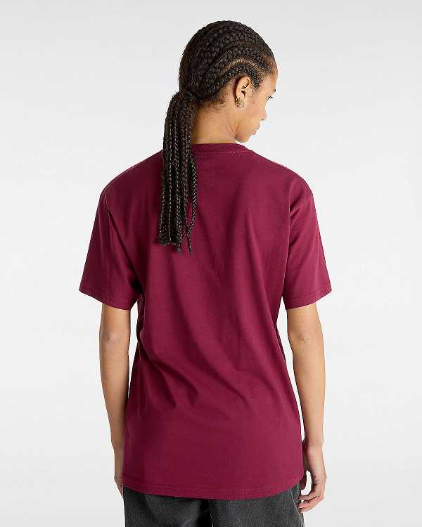 Burgundy Women Vans Classic T Shirts Australia | VN7296031