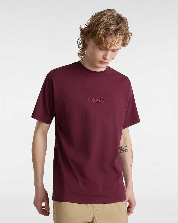 Burgundy Women Vans Essential Loose T Shirts Australia | VN9184320