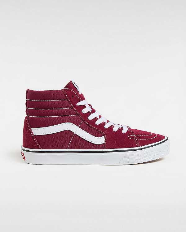 Burgundy Women Vans Sk8-Hi Skate Shoes Australia | VN6482901